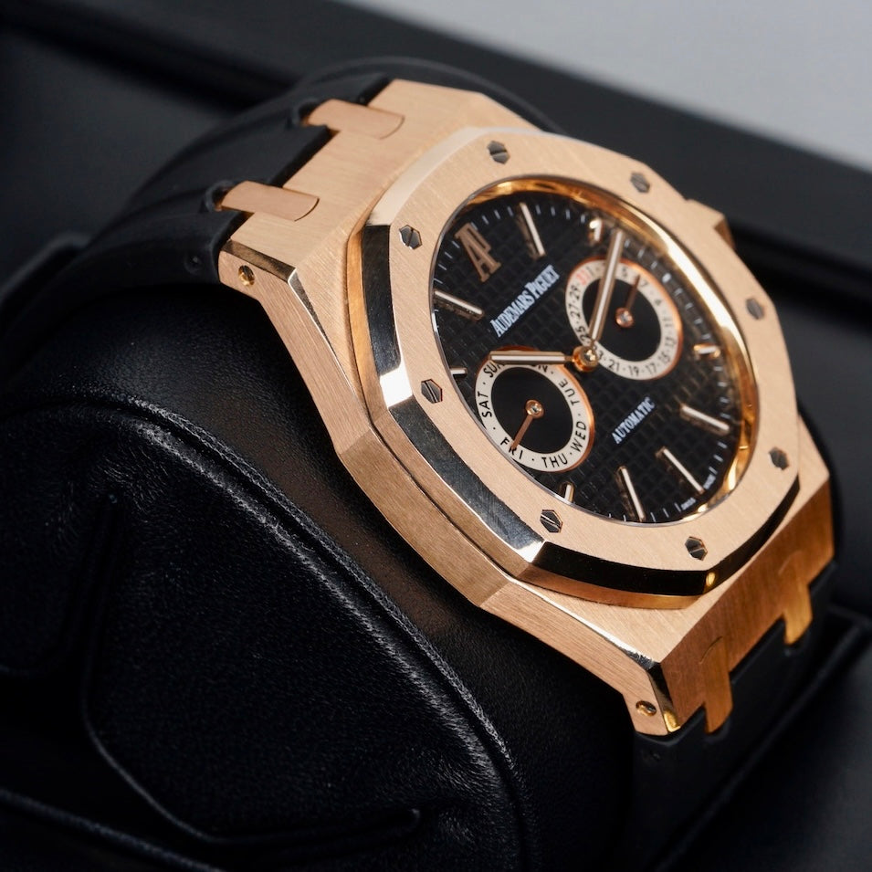 Audemars Piguet Royal Oak 26330OR.OO.D088CR.01 Black Dial Rose Gold AM Rubber Strap 39mm 2013