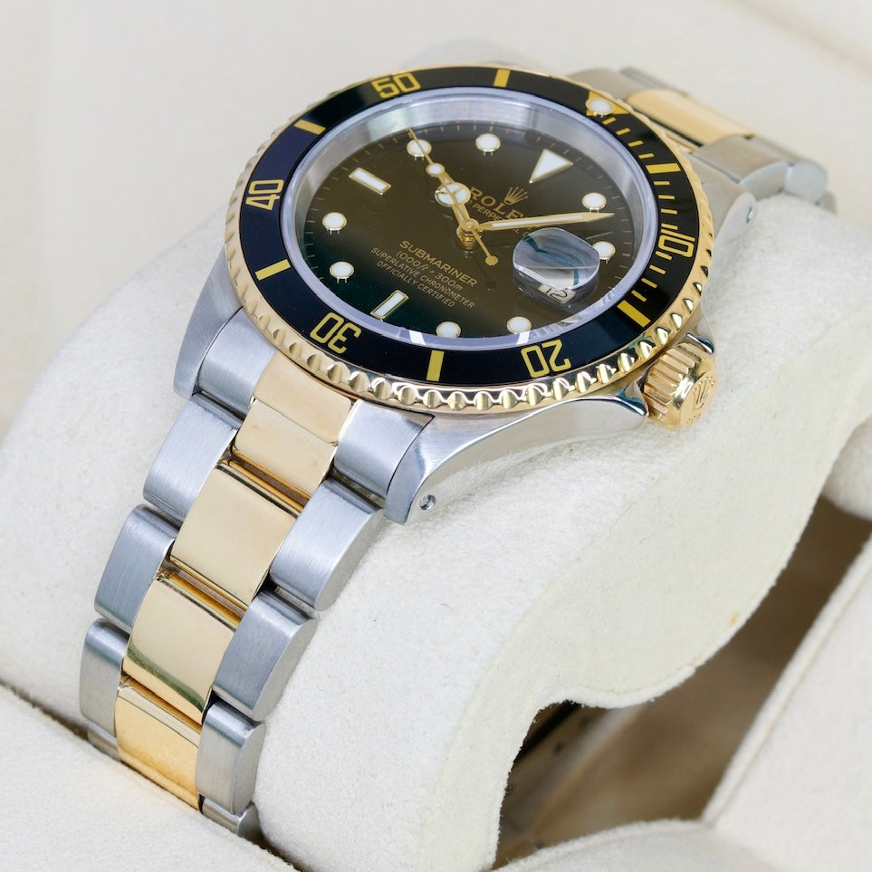 Rolex Submariner Date 16613LN Black Dial Two-Tone Yellow Gold & Steel 40mm