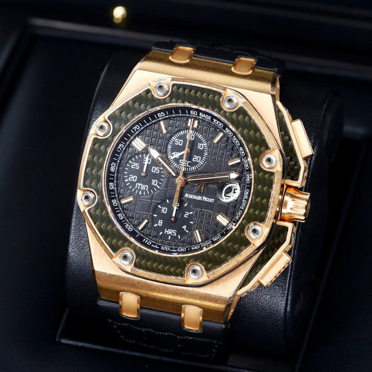 Audemars Piguet Royal Oak Offshore 26030RO.OO.D001IN.01 “MONTOYA” Black Dial Carbon Bezel Rose Gold 45mm