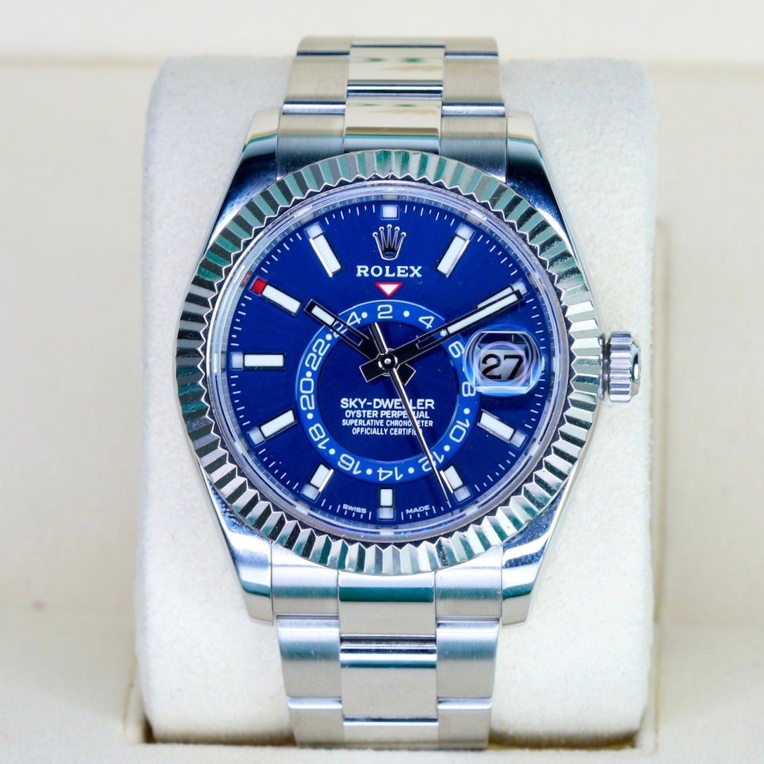 Rolex Sky-Dweller 326934 Blue Dial White Gold Bezel Stainless Steel 42mm 2019