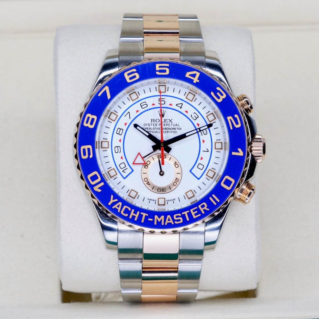 Rolex Yacht-Master II 116681 White Dial Two Tone Rose Gold & Steel 44mm