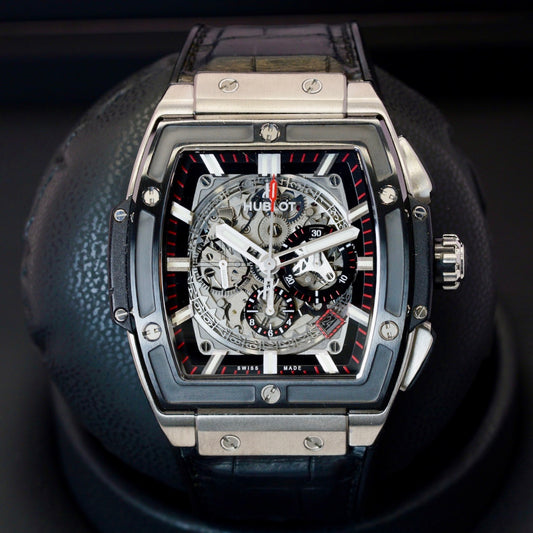 Hublot Spirit Of Big Bang 601.NM.0173.LR Titanium Skeleton Dial Leather Strap 45mm