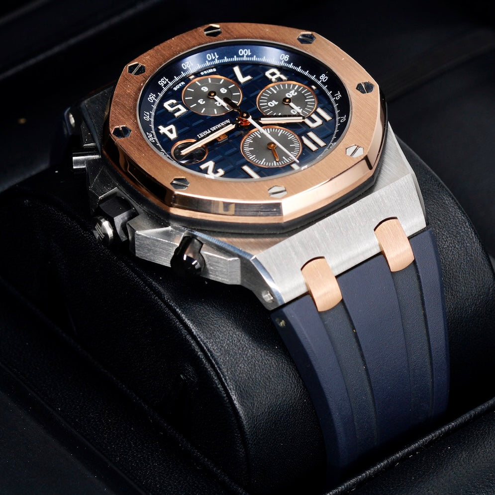Audemars Piguet Royal Oak Offshore 26471SR.OO.D101CR.01 “BUCHERER” Blue Dial Two-Tone Rose Gold & Steel Chronograph 42mm