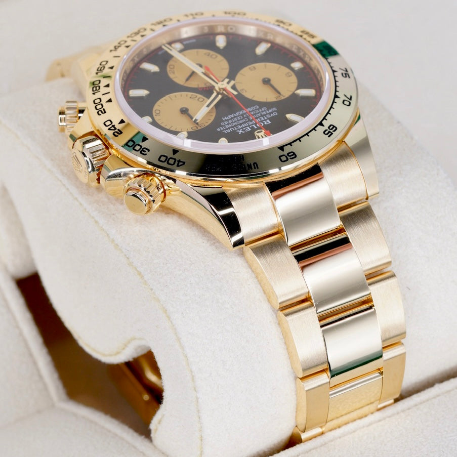 Rolex NEW OLD STOCK Daytona 116508 “PAUL NEWMAN” Black Dial Red Accents Champagne Subdials Yellow Gold 40mm 2023