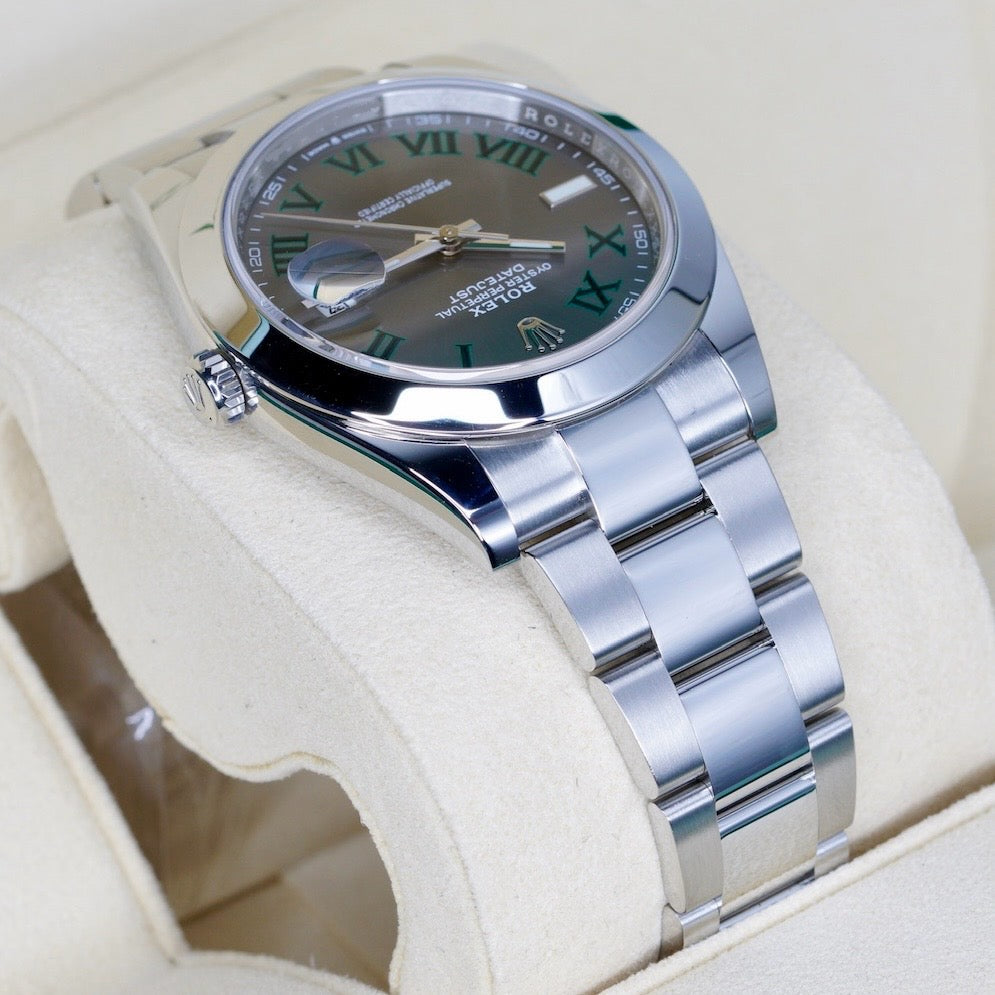 Rolex Datejust 126300 “WIMBLEDON” Grey Green Roman Dial Stainless Steel Smooth Bezel Oyster 41mm 2024