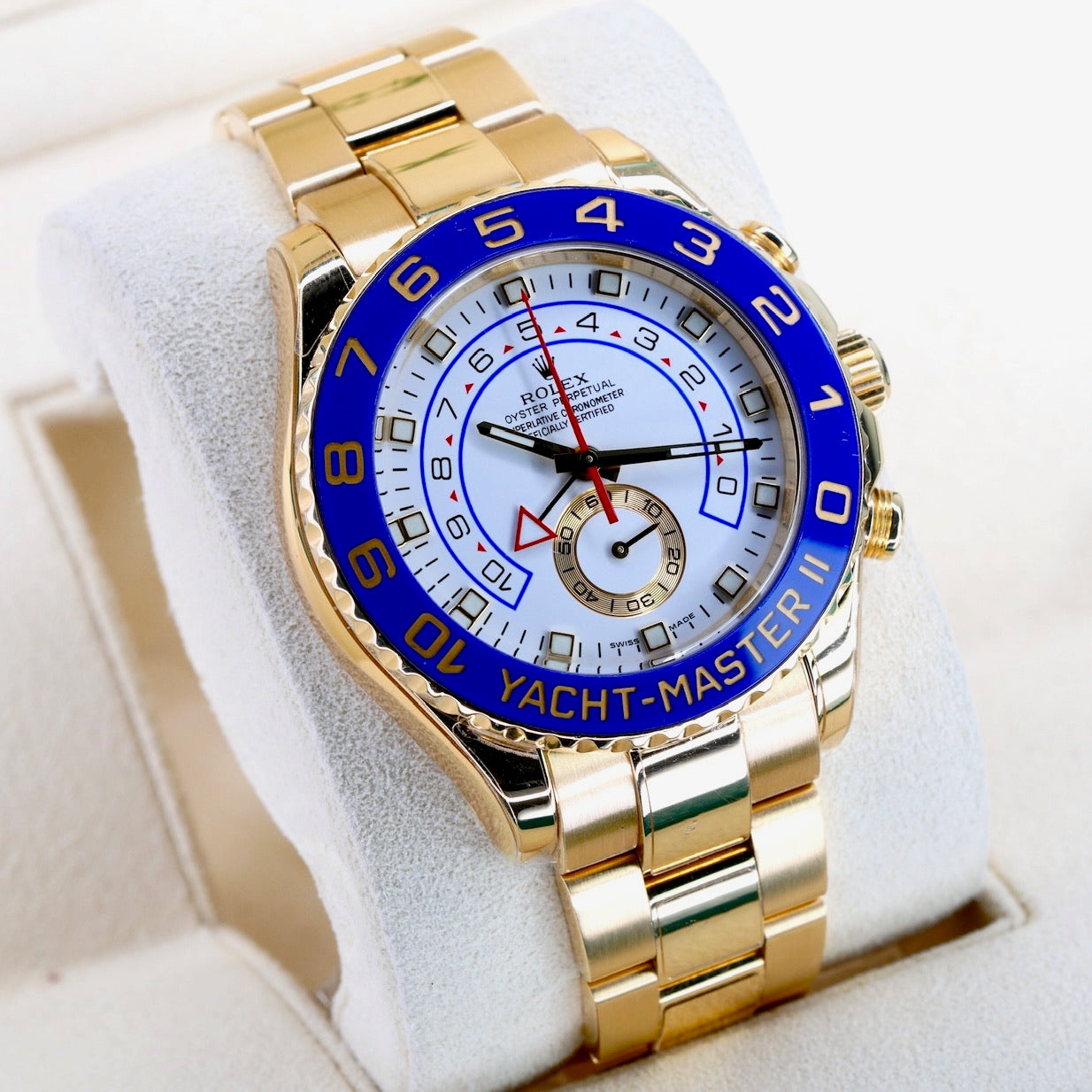 Rolex Yacht-Master II 116688 White Dial Blue Bezel Yellow Gold 44mm CPO 2025