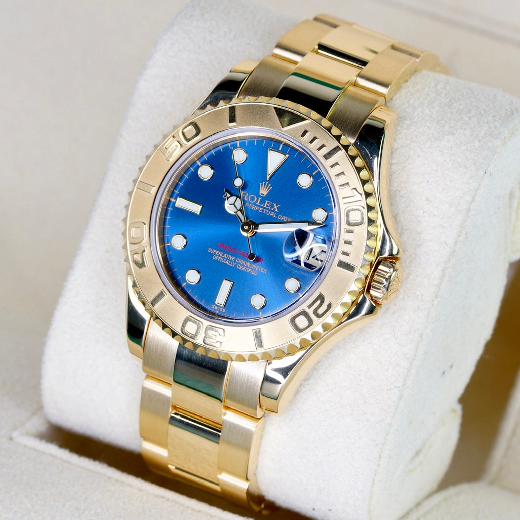 Rolex Yacht-Master 168628 Blue Dial Yellow Gold 35mm