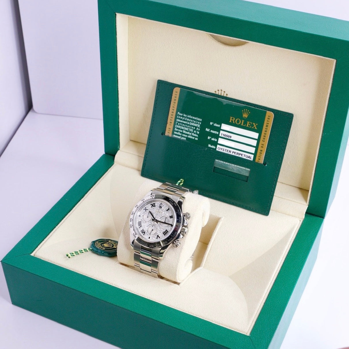 Rolex Daytona 116509 ZEA Factory Roman Pave Dial White Gold 40mm 2008