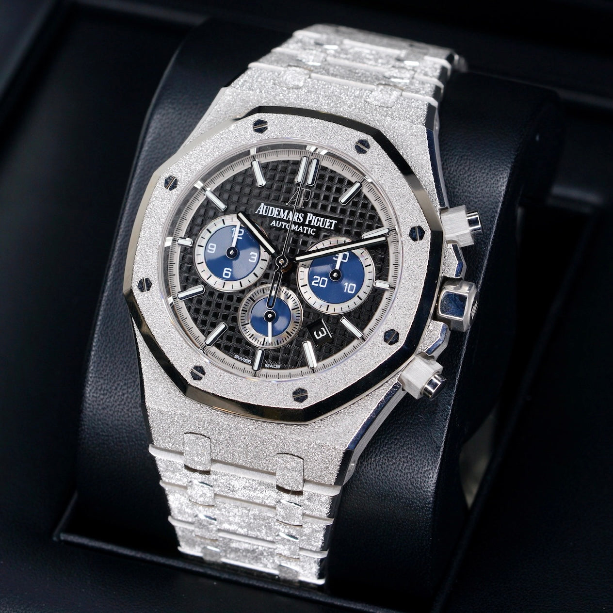 Patek Philippe Royal Oak 26331BC.GG.1224BC.03 “FROSTED 111” Black Dial Blue Sub Dial White Gold Chronograph Limited Edition Of 111 41mm