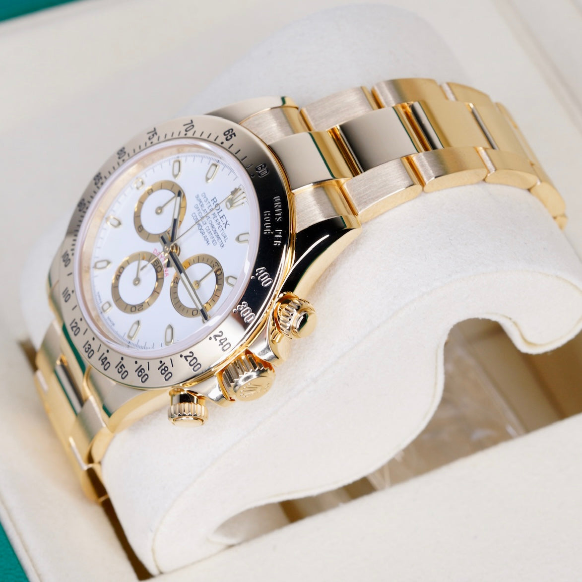Rolex Daytona 116528 White Dial Yellow Gold 40mm 2014