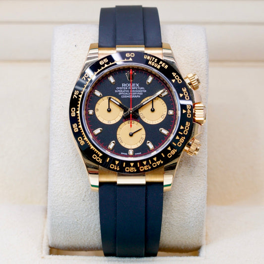 Rolex Daytona 116518LN “PAUL NEWMAN” Black Dial Yellow Subdials Yellow Gold Oysterflex 40mm 2022