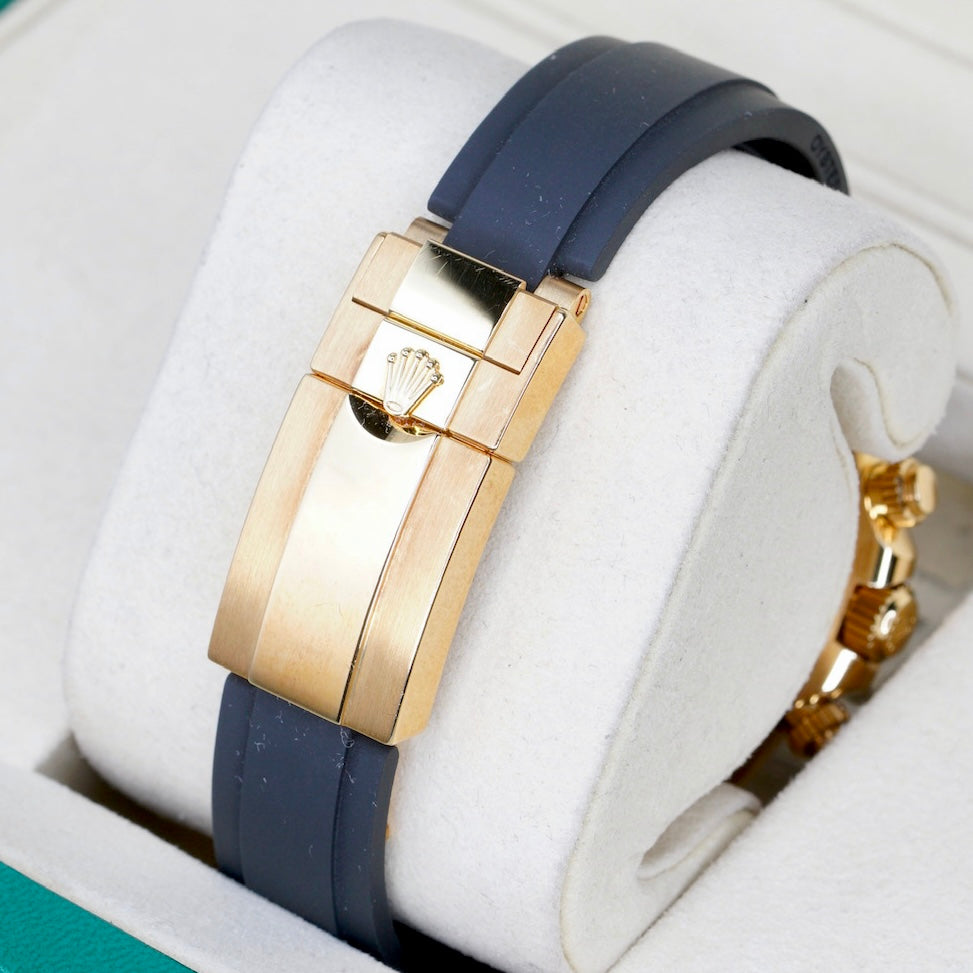 Rolex Daytona 116518LN “PAUL NEWMAN” Black Dial Yellow Sub Dials Yellow Gold Oysterflex 40mm 2018