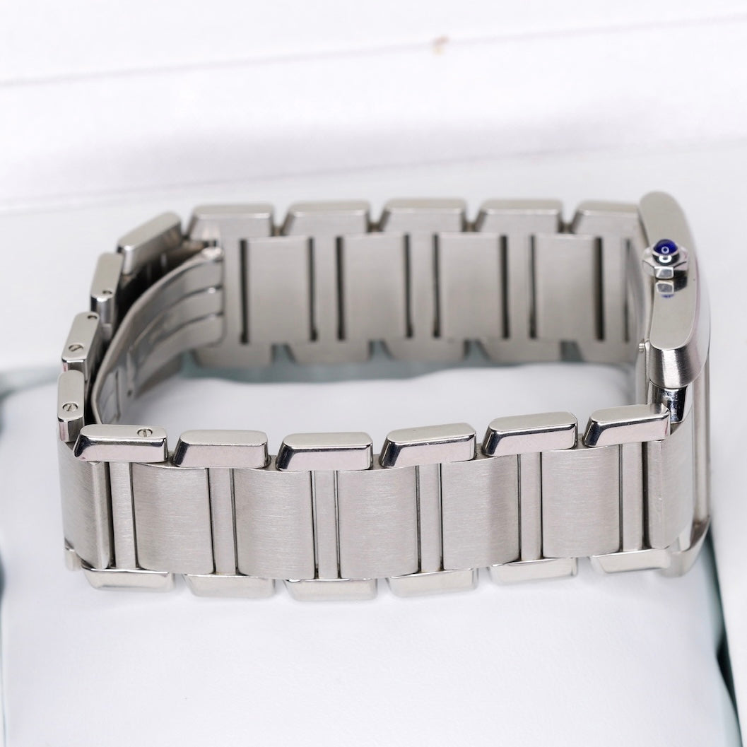 Cartier Tank Francaise W51002Q3 White Dial Stainless Steel 28X32mm