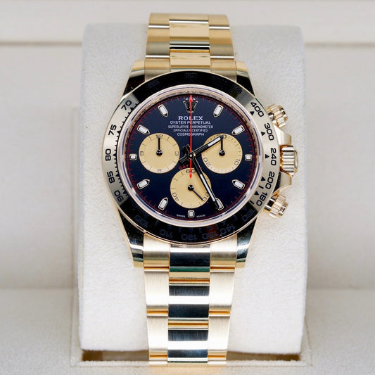 Rolex NEW OLD STOCK Daytona 116508 “PAUL NEWMAN” Black Dial Red Accents Champagne Subdials Yellow Gold 40mm 2023