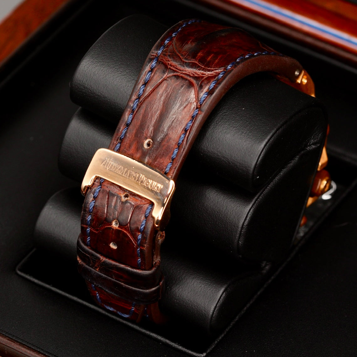 Audemars Piguet Royal Oak Offshore 26365OR.OO.D801CR.01 “PRIDE OF ARGENTINA” Deep Blue Dial Rose Gold Leather Strap 42mm