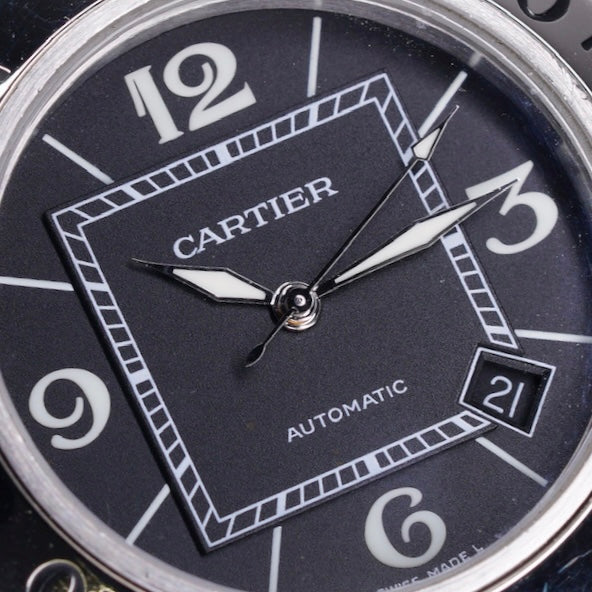 Cartier Pasha Seatimer 2790 Black Dial Stainless Steel & Rubber 40mm