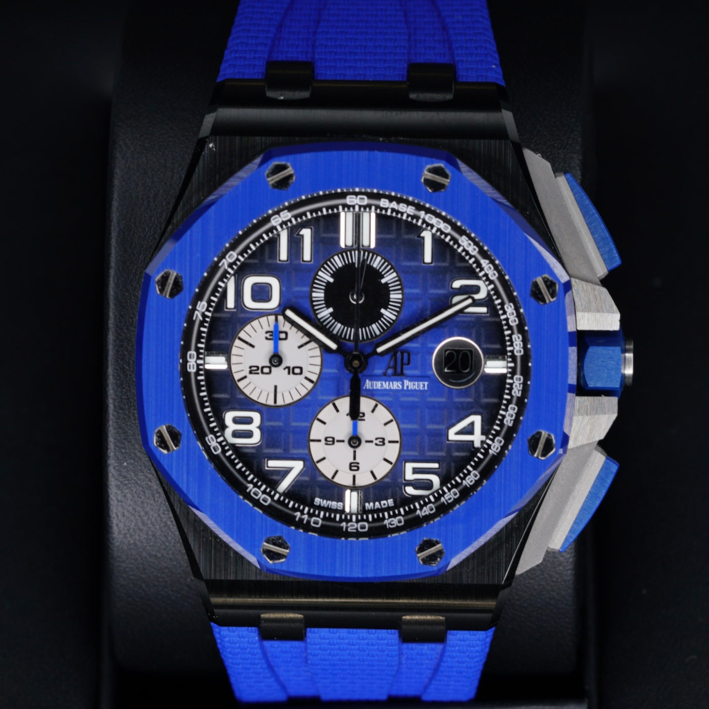 Audemars Piguet Royal Oak Offshore 26405CE.OO.A030CA.01 “TACTICAL BLUE” Blue Smoked Dial Ceramic Chronograph 44mm