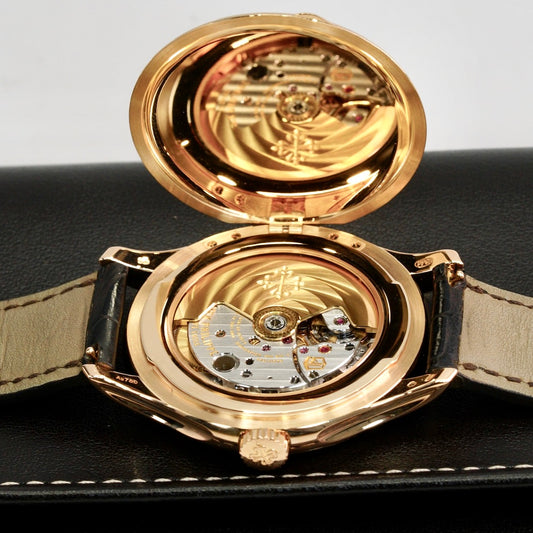 Patek Philippe Calatrava 5227R-001 Ivory Dial Rose Gold Hidden Hinged Caseback 39mm