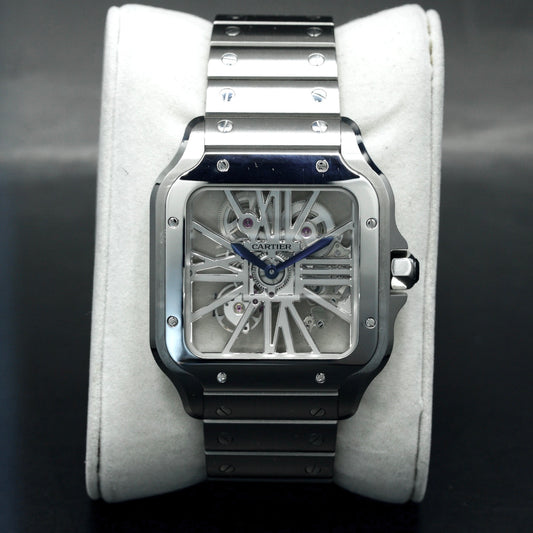 Cartier Santos De Cartier WHSA0015/4109 Skeleton Dial Stainless Steel