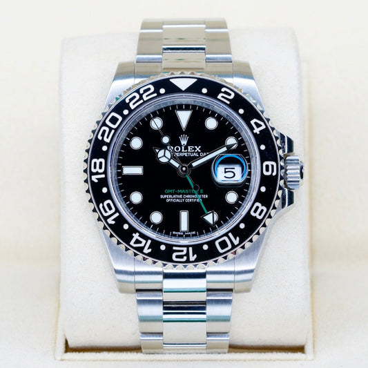 Rolex GMT-Master II 116710LN “GREEN ARROW” Black Dial Green Letters Stainless Steel 40mm 2017
