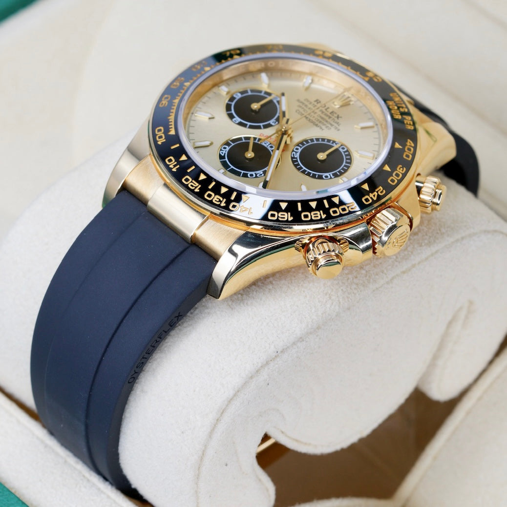 Rolex Daytona 126518LN "PIKACHU" Champagne Gold Black Sub Dials Yellow Gold Oysterflex 2023