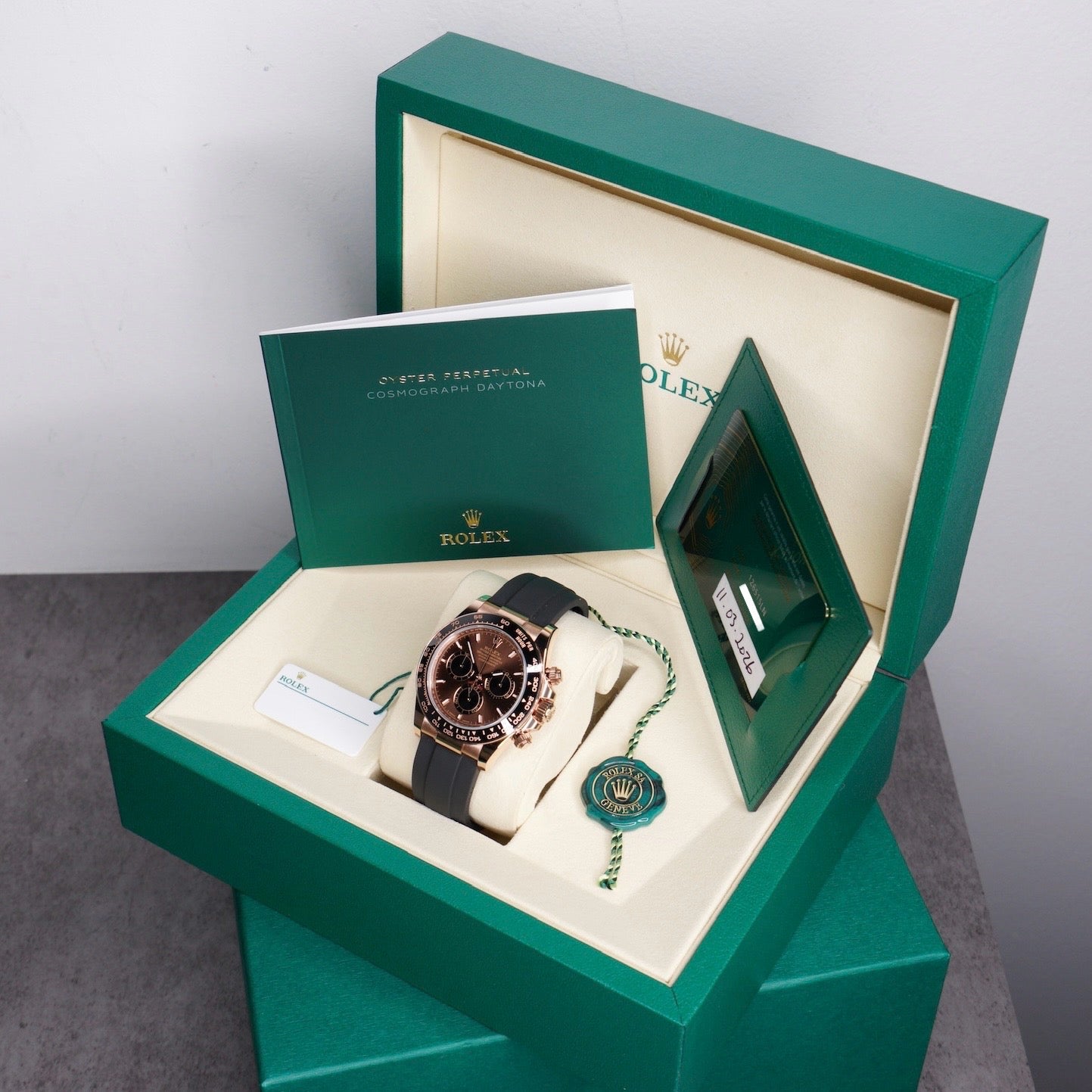 Rolex NEW 2026 Daytona 126515LN “CHOCOLATE” Brown Dial Rose Gold Oysterflex Cosmograph 40mm