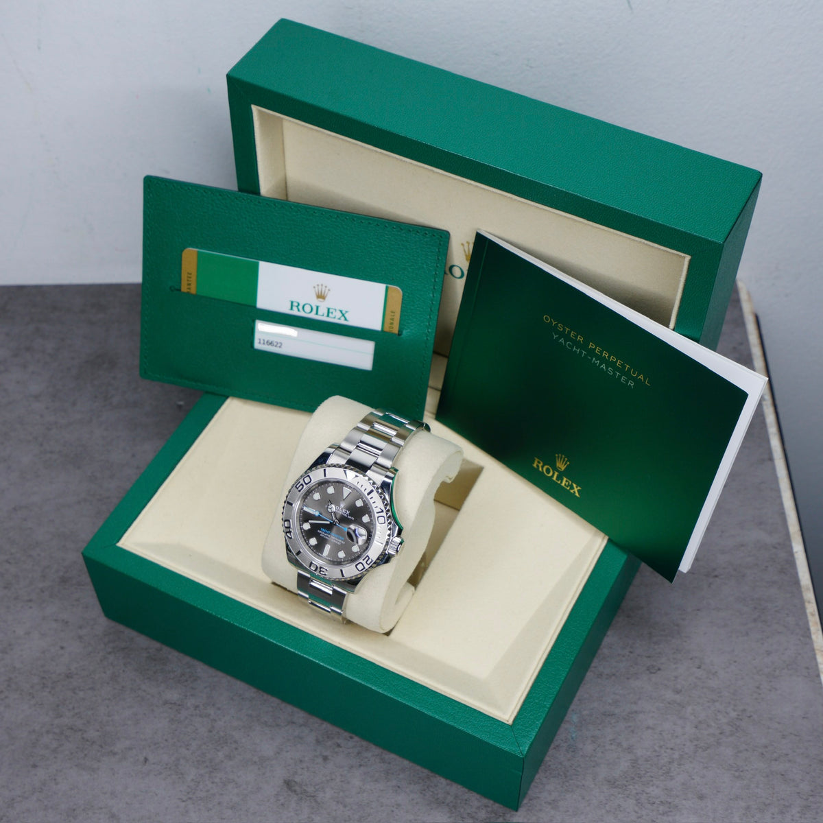 Rolex Yacht-Master 116622 Grey Dial Ice Blue Arrow Stainless Steel 40mm 2019