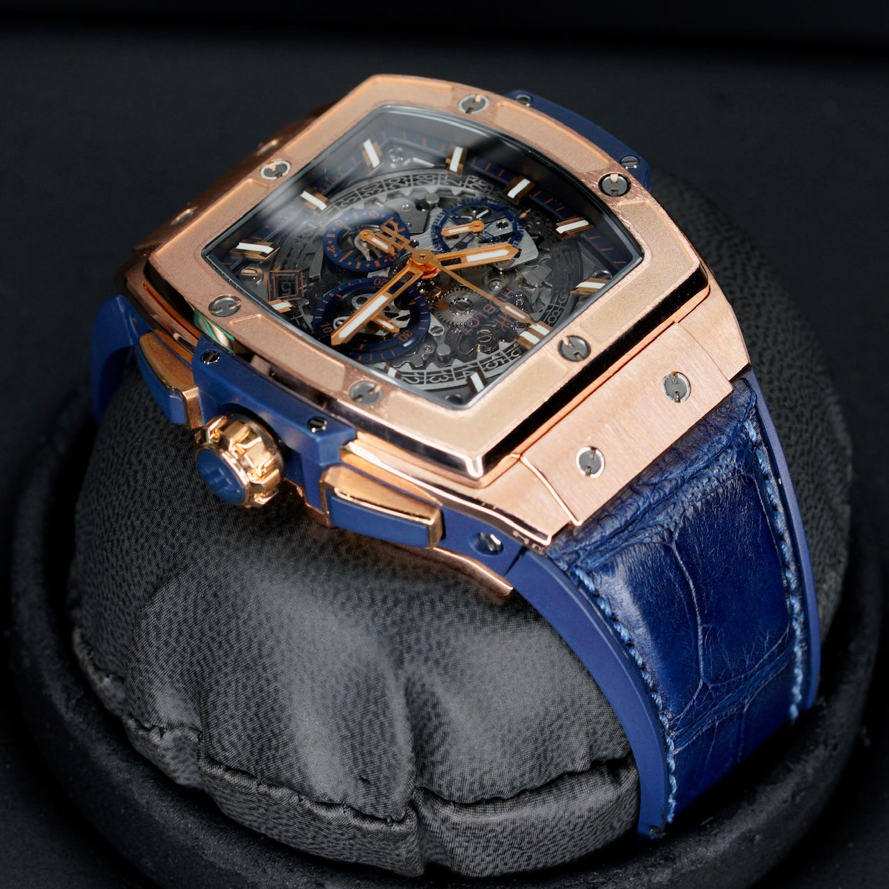 Hublot Spirit Of Big Bang 641.OX.7180.LR “KING BLUE” Skeleton Dial King Gold 42mm