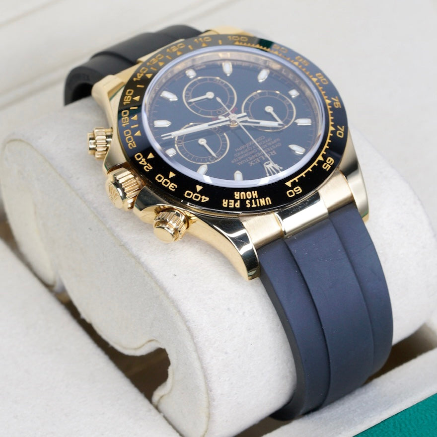 Rolex Daytona 116518LN Black Dial Yellow Gold Oysterflex 40mm 2021