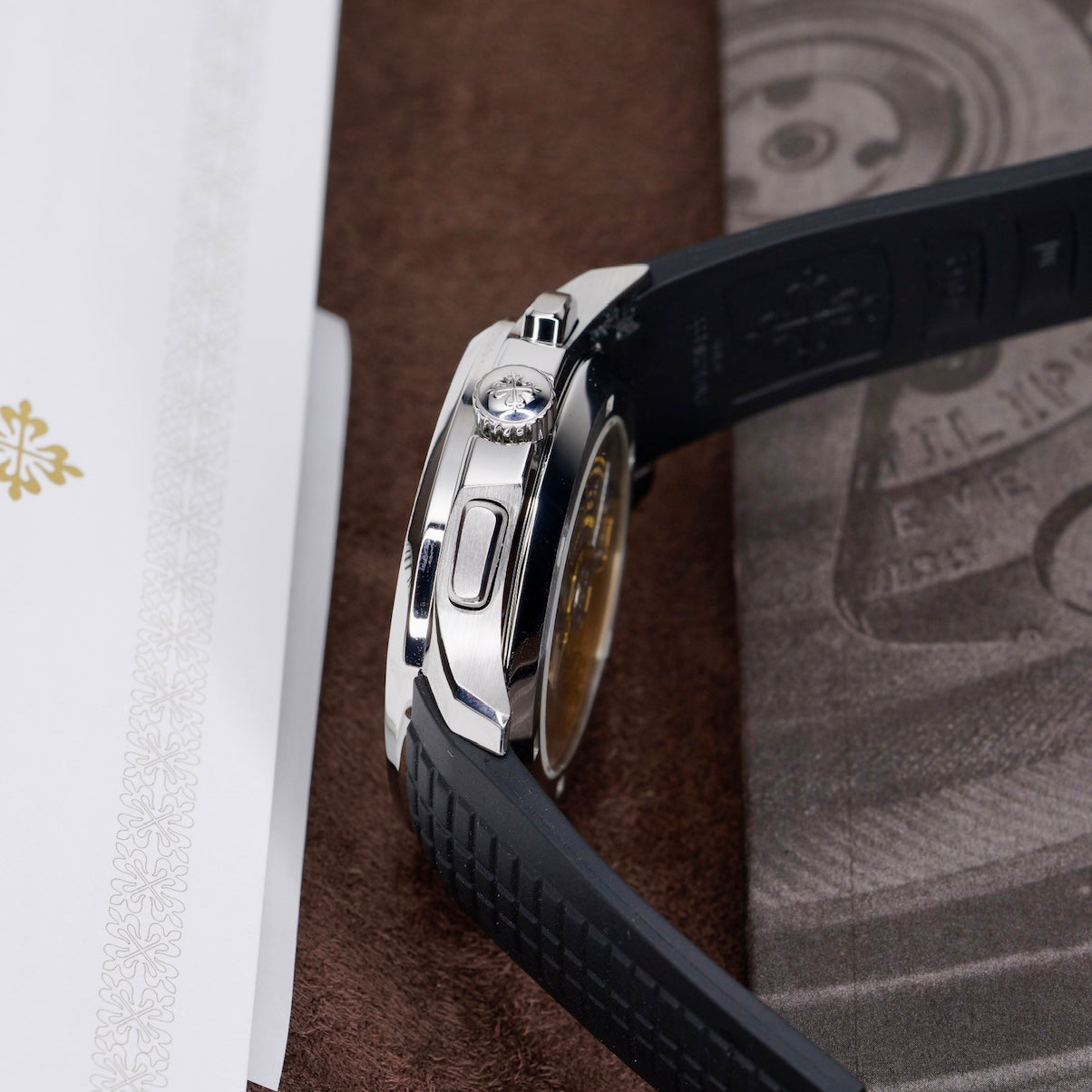 Patek Philippe Aquanaut 5968A-001 “ORANGE AQUA” Black Dial Orange Accents Stainless Steel Tropical Strap 2024