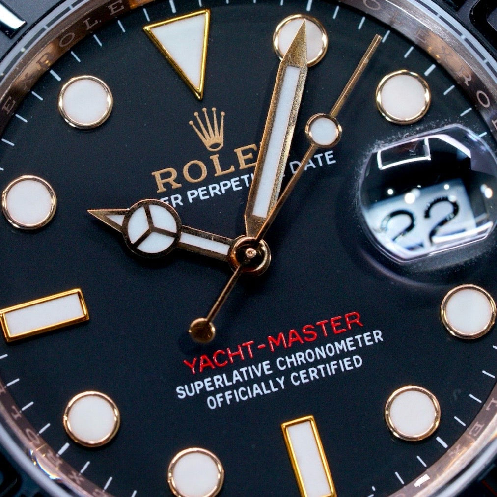Rolex Yacht-Master 126655 Rose Gold Black Dial Oysterflex 40mm