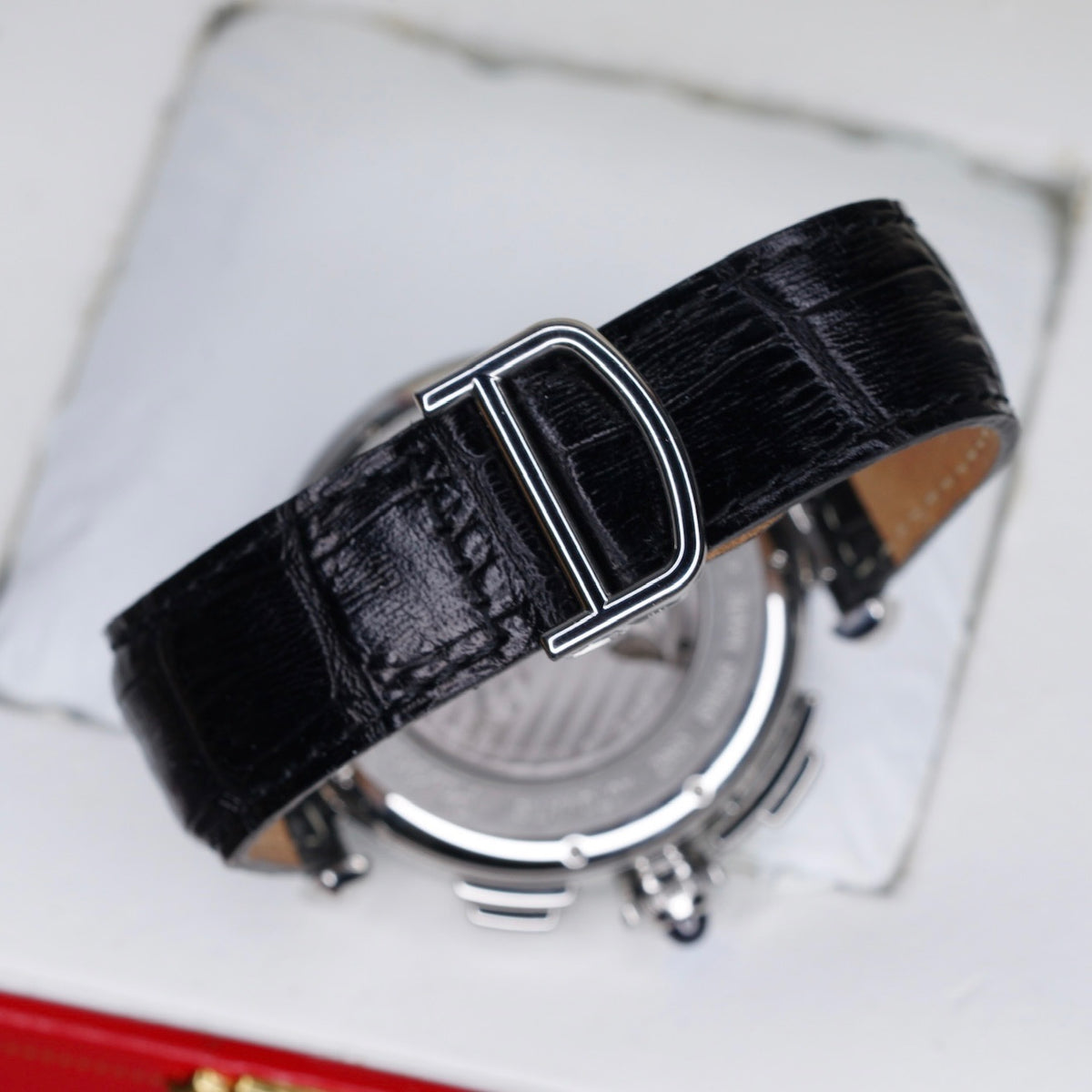 Cartier Pasha W3108555 White Dial XL Chronograph Leather Strap 42mm