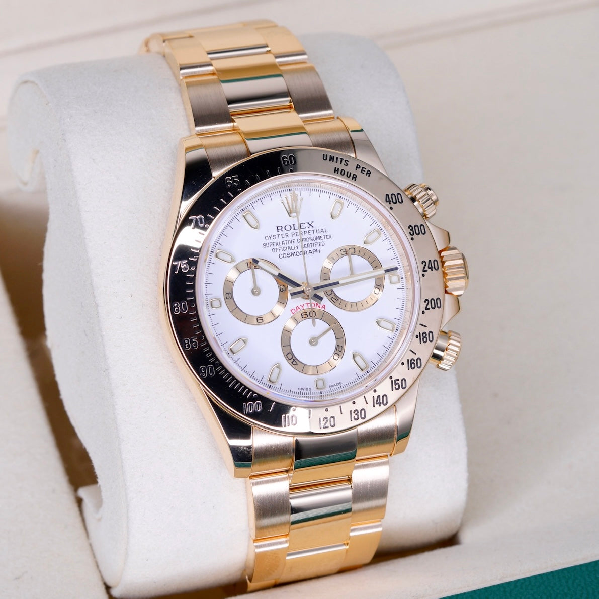 Rolex Daytona 116528 White Dial Yellow Gold 40mm 2014
