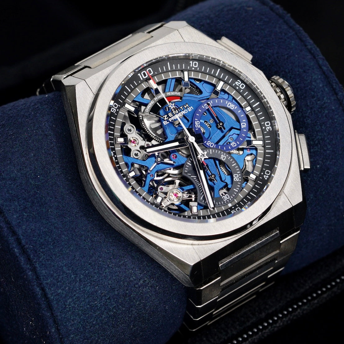 Zenith Defy El Primero 21 95.9002.9004/78.M9000 Skeleton Blue Dial Titanium 44mm 2019
