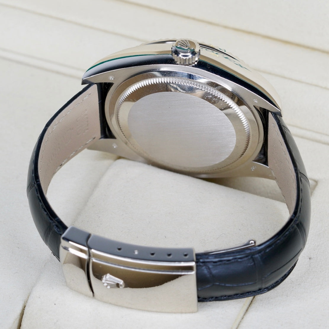 Rolex Sky-Dweller 326139 Black Arabic Dial White Gold Leather Strap 42mm