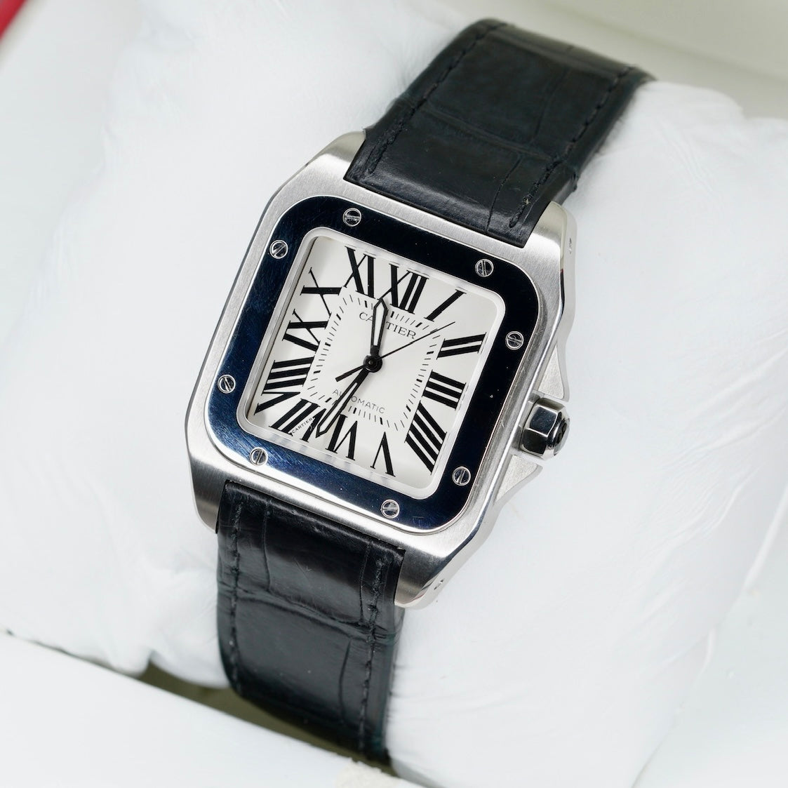 Cartier Santos 100 M W20106X8 White Dial Stainless Steel
