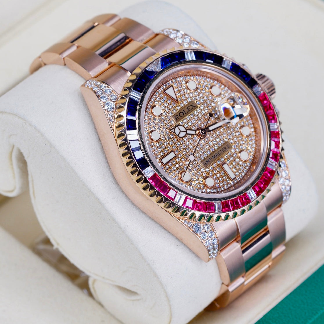 Rolex GMT-Master II 126715CHNR “AM SARU” Rose Gold Am Diamond Set 40mm 2019