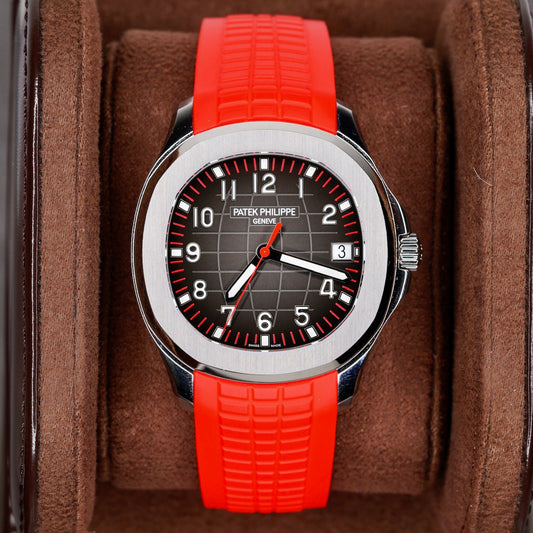 Patek Philippe Aquanaut 5167A-012 “SINGAPORE” Black Dial Red Accents Red Tropical Strap Limited Edition