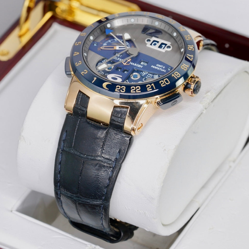 Ulysse Nardin El Toro Perpetual 326-00-3 Grey Dial Rose Gold Blue Accents 43mm