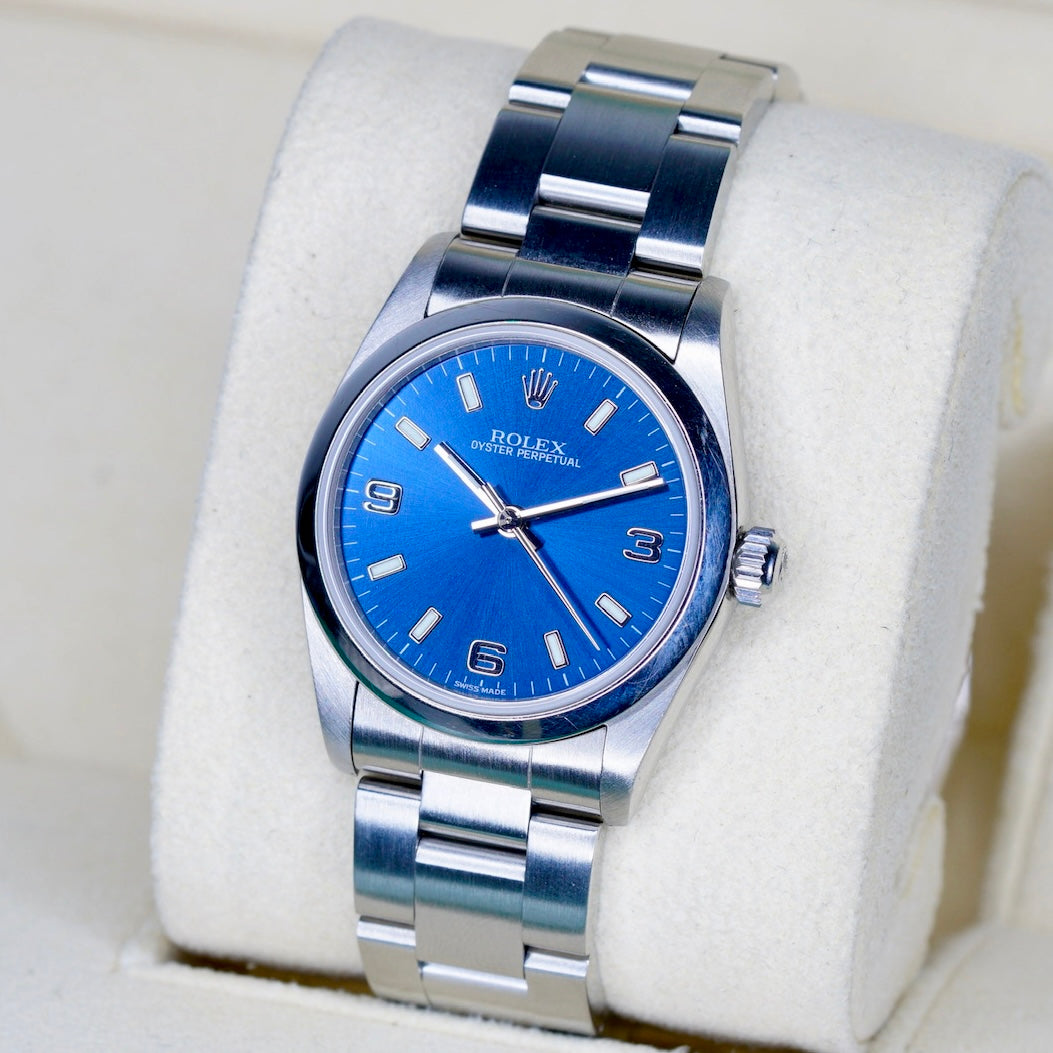 Rolex Oyster Perpetual 77080 Blue Dial Stainless Steel 31mm