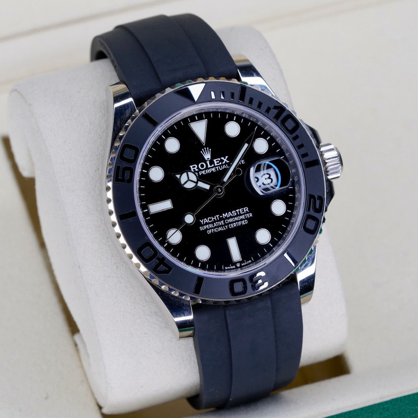 Rolex Yacht-Master 226659 Black Dial White Gold Oysterflex 42mm