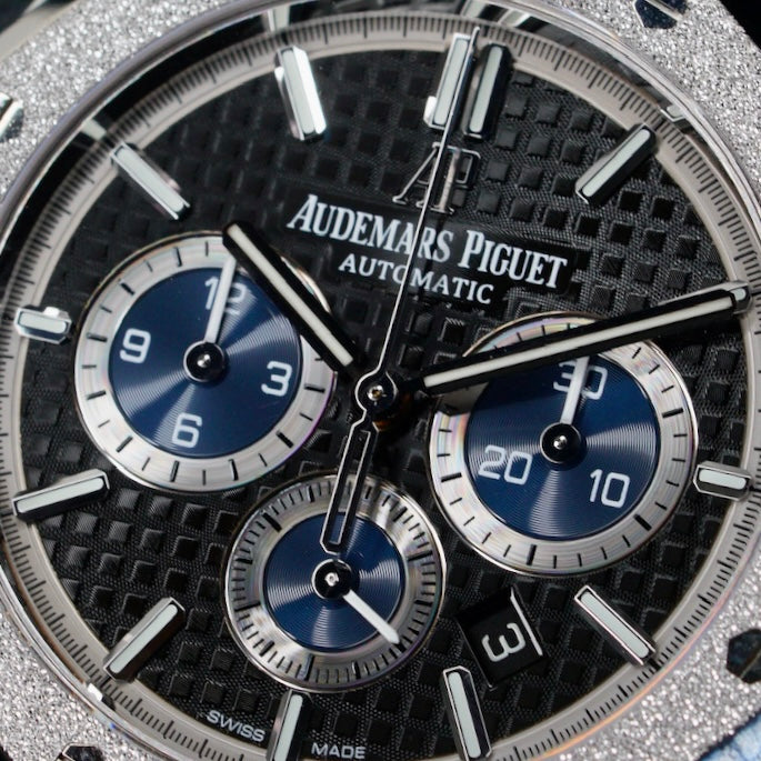 Patek Philippe Royal Oak 26331BC.GG.1224BC.03 “FROSTED 111” Black Dial Blue Sub Dial White Gold Chronograph Limited Edition Of 111 41mm