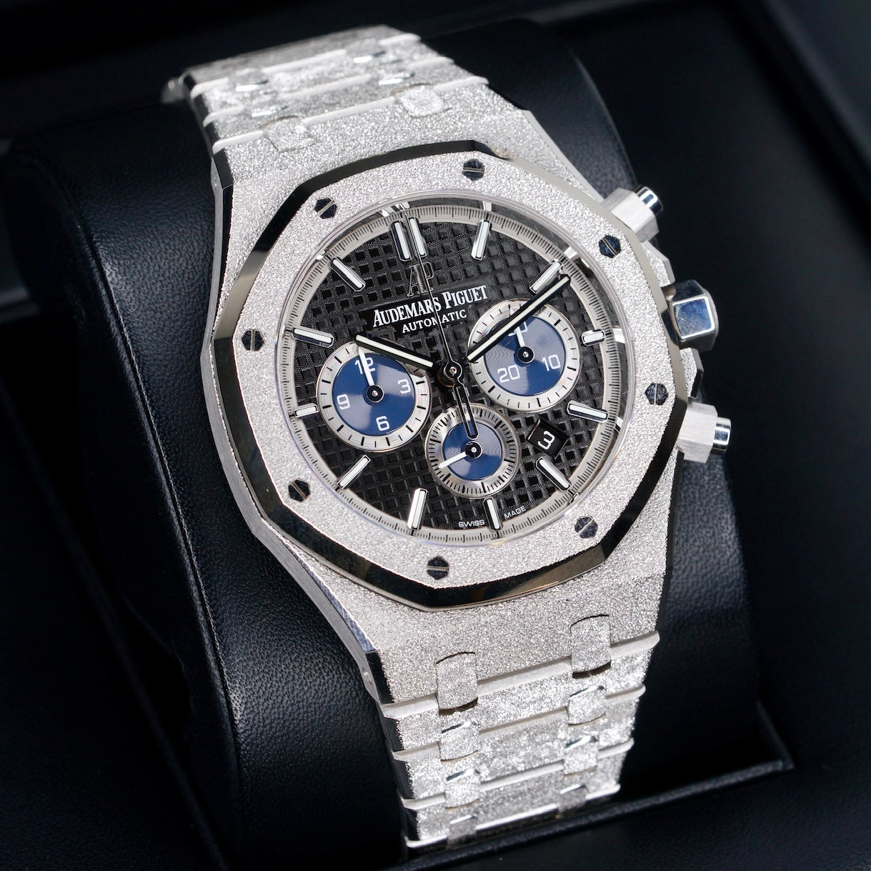 Patek Philippe Royal Oak 26331BC.GG.1224BC.03 “FROSTED 111” Black Dial Blue Sub Dial White Gold Chronograph Limited Edition Of 111 41mm