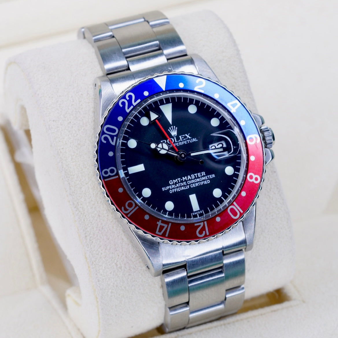 Rolex GMT-Master 1675 “PEPSI” Black Dial Red & Blue Bezel Stainless Steel 40mm