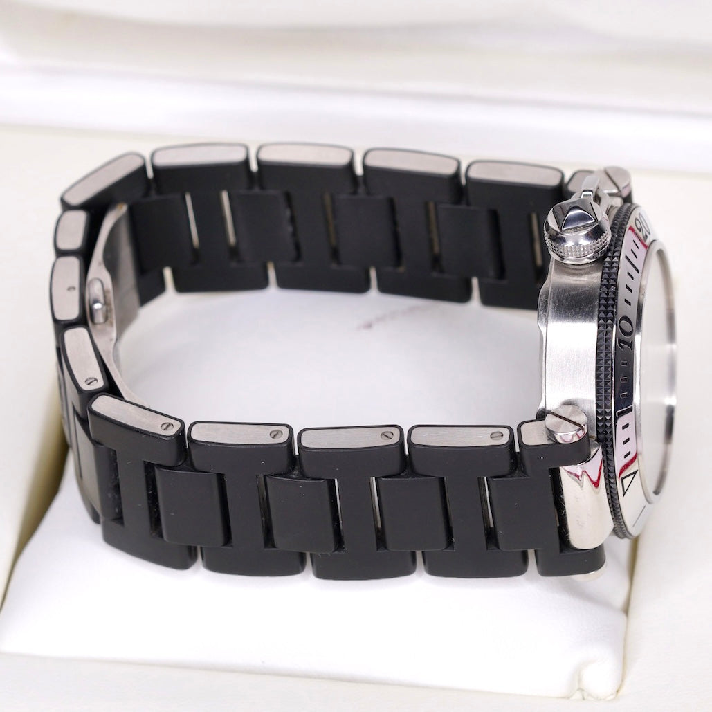 Cartier Pasha Seatimer 2790 Black Dial Stainless Steel & Rubber 40mm