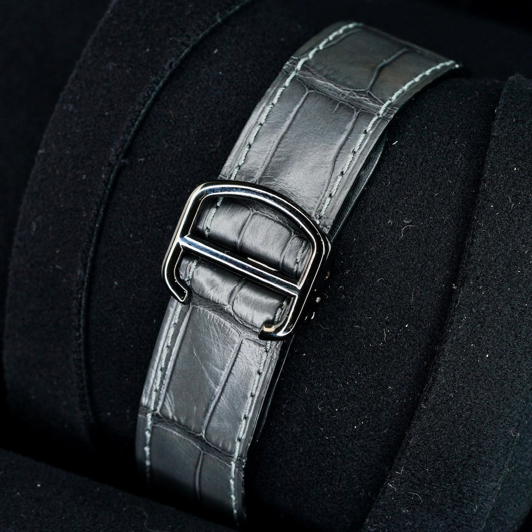 Cartier NEW OLD STOCK Santos De Cartier WHSA0009 Skeleton Black Stainless Steel Leather Strap 39.8mm 2020