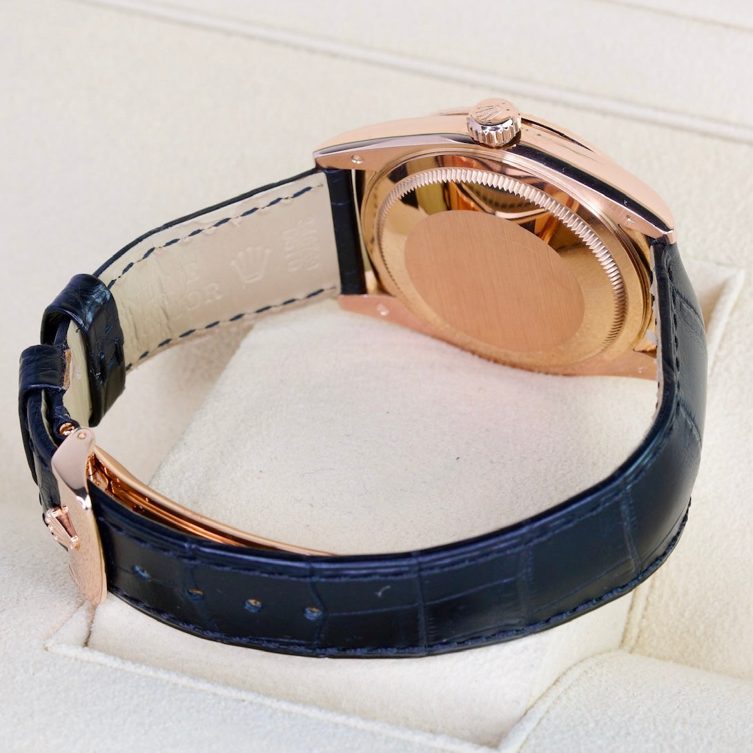 Rolex Day-Date 118135 “CHOCOLATE” Brown Dial Rose Gold Leather Strap 36mm