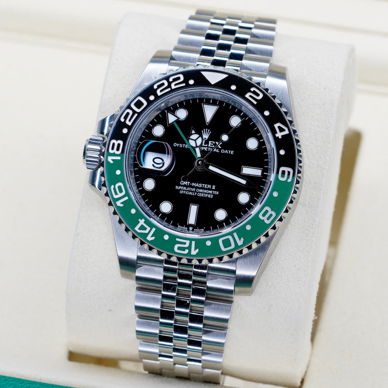 Rolex NEW 2026 GMT-Master II 126720VTNR “SPRITE” Black Dial Black & Green Bezel Stainless Steel Jubilee 40mm