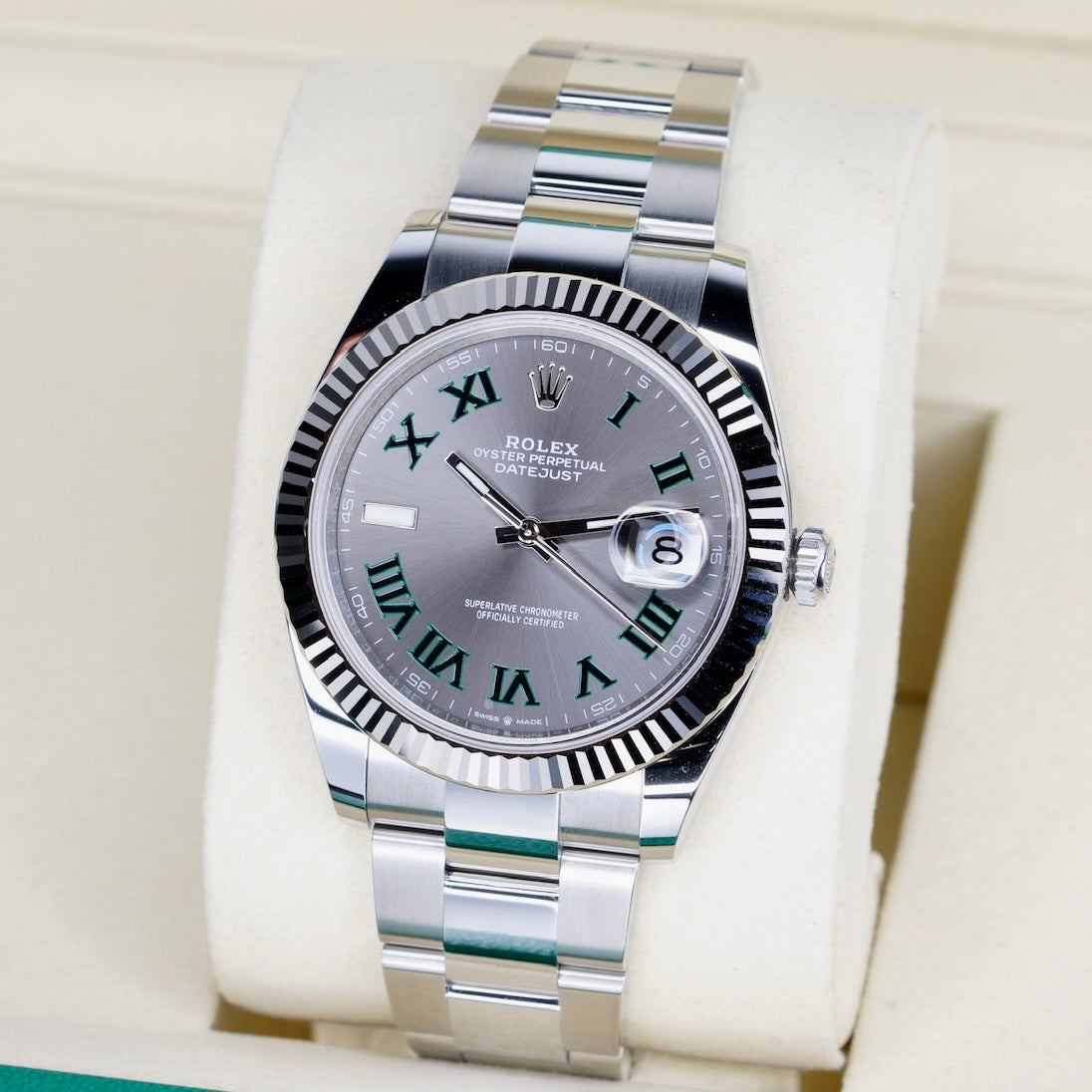 Rolex NEW 2026 126334 Datejust “WIMBLEDON” Grey Roman Dial Stainless Steel Oyster 41mm