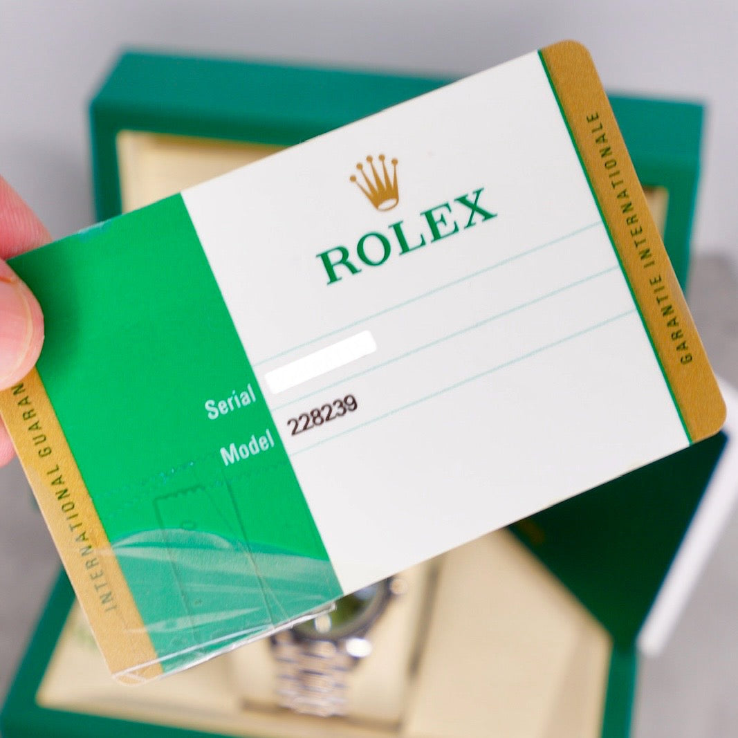 Rolex Day-Date 228239 “OLIVE” Green Olive Roman Dial White Gold President 40mm 2016